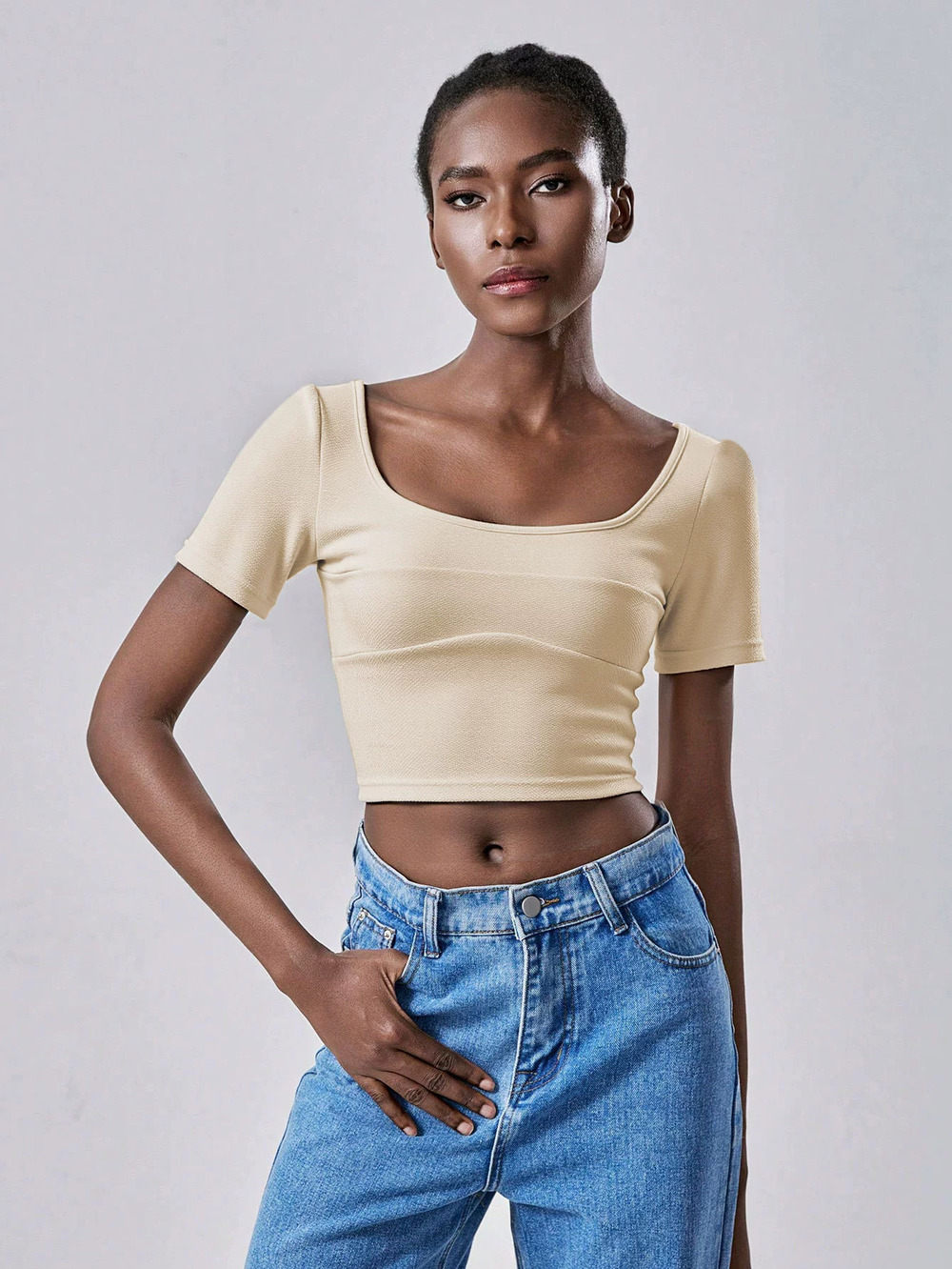 ZARA Stylish Summer Casual Crop Top Short Sleeve Tee